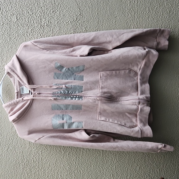 🔴 3 for $12 Pink Victoria Secret Zip Up Hoodie - Picture 2 of 4